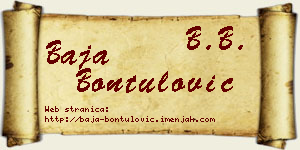 Baja Bontulović vizit kartica